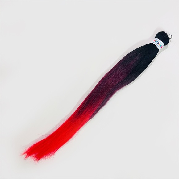 NIP 2 Red/Black Ombré Kanekalon Yaki 26” Pre-Stretched Braiding Extension Hair - Picture 4 of 6